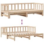 vidaXL Lit de jour avec gigogne et tiroirs sans matelas 90x190 cm