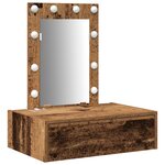vidaXL Table de Maquillage Murale avec Lumières LED Bois Ancien