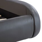 vidaXL Cadre de lit avec LED sans matelas Gris Similicuir 100x200 cm
