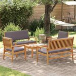 vidaXL Ensemble de canapé de jardin 5 Pièces Marron Bois d'acacia massif