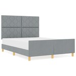cadre de lit vidaXL Gris clair 160x200 cm Tissu