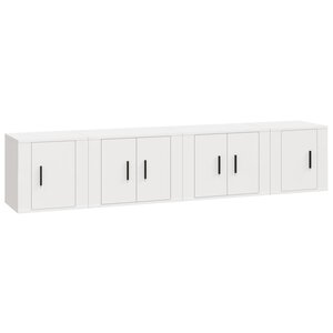 vidaXL Ensemble de meubles TV 4 Pièces Blanc Bois d'ingénierie