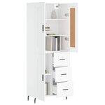 vidaXL Buffet haut Blanc 69 5x34x180 cm Bois d'ingénierie