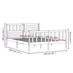 vidaXL Cadre de lit Blanc 120x190 cm Petit double Bois massif