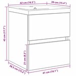 vidaXL Cabinet de lavabo Chêne noir 41 x 39 x 62 cm Bois d'ingénierie