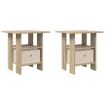 vidaXL Table de chevet 2 pc Chêne Sonoma 41 x 40 x 45 cm