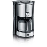 SEVERIN KA4845 Cafetiere filtre TypeSwitch isotherme, Sélecteur d'arôme, 8 tasses, Capacité : 1 L, Puissance: 1 000 W, Inox/Noir