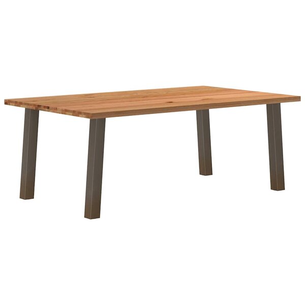 vidaXL Table à manger marron clair bois de chêne massif rectangulaire