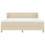 vidaXL Lit à ressorts avec matelas Crème 180 x 200 cm tissu