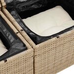 vidaXL Ensemble de canapé de jardin 4 Pièces beige et crème Poly rotin