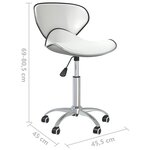 vidaXL Chaises pivotantes à manger lot de 2 blanc similicuir