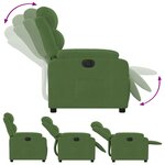 vidaXL Fauteuil inclinable électrique vert clair velours