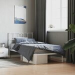 vidaXL Cadre de lit métal avec tête de lit blanc 100x200 cm