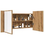 vidaXL Armoire à miroir LED chêne artisanal 90x12x45cm bois ingénierie