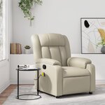vidaXL Fauteuil de massage inclinable crème similicuir