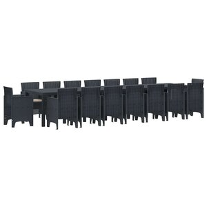 vidaXL Ensemble de salle à manger pour jardin 17 Pièces Anthracite