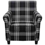 vidaXL Fauteuil avec coussin Noir Tissu