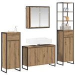 vidaXL Ensemble de mobilier de salle de bain Chêne artisanal