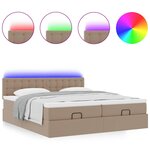 VidaXL Cadre de lit ottoman et matelas cappuccino 180x200cm similicuir