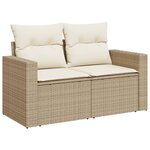 vidaXL Salon de jardin avec coussins 14 Pièces beige résine tressée