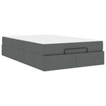 vidaXL Cadre de lit avec matelas avec matelas 2 Pièces Gris Foncé tissu