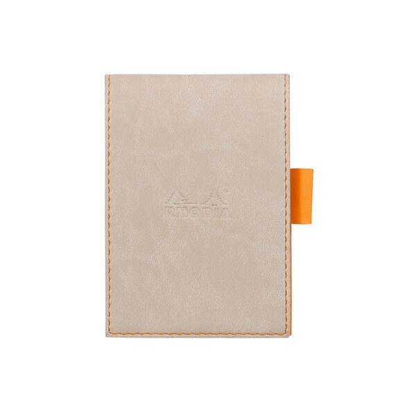 Rhodia : porte-bloc simili cuir 8.4 x 11.5 cm+ bloc n°11 - beige