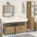 vidaXL Ensemble de mobilier de salle de bain 4 pièces en chêne massif  bois d'ingénierie