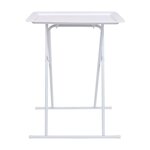 Table d'appoint pliable en métal blanc