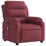 vidaXL Fauteuil de massage inclinable électrique Rouge bordeaux Tissu