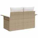 vidaXL Canapé de jardin avec coussin Beige 141 x 62 x 69 cm polyrotin