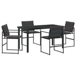 vidaXL Ensemble de salle à manger pour jardin 5 Pièces Noir