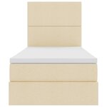 vidaXL Lit avec rangement et matelas Crème 90 x 200 cm Polyester