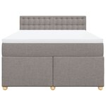 vidaXL Sommier à lattes de lit avec matelas Taupe 140x190 cm Tissu