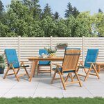 vidaXL Chaises de jardin inclinables lot de 4 et coussins bois teck