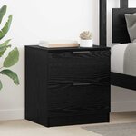 vidaXL Cabinet de chevet avec tiroir 2 Pièces Chêne noir 45 x 39 x 50 cm