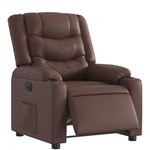 vidaXL Fauteuil inclinable électrique Marron Similicuir