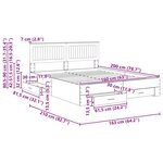 vidaXL Cadre de lit avec tiroir Blanc 160 x 200 cm Bois d'ingénierie