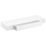 vidaXL Étagère murale avec 1 tiroir MDF Blanc Rangement de livres/DVD