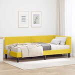 vidaXL Cadre de lit d'angle avec matelas Autre 2 Pièces Jaune Velours
