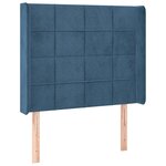 vidaXL Tête de lit avec oreilles Bleu foncé 83x16x118/128 cm Velours