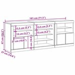 vidaXL Buffet avec lumières LED Bois ancien 181 5x37x67 cm Bois recyclé