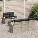 vidaXL Ensemble de canapé de jardin avec coussin avec stockage 6 Pièces