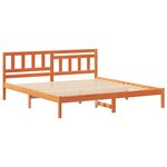 vidaXL Cadre de lit avec tête de lit Brun cire 150 x 200 cm Pin massif