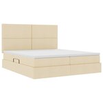 vidaXL Lit de rangement LED avec matelas Crème 180 x 200 cm Tissu