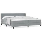 Lit Box Spring vidaXL avec Matelas Gris Clair 200x200 cm Tissu