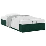 vidaXL Cadre de lit ottoman sans matelas vert foncé 100x200 cm velours