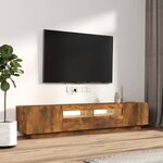 vidaXL Ensemble de meubles TV avec lumières LED 2 Pièces Chêne fumé
