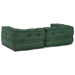 vidaXL Canapé modulaire 2 places vert 140x70x36 tissu