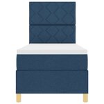 vidaXL Lit à ressort LED avec matelas Bleu 80 x 200 cm tissu