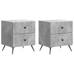 vidaXL Cabinet de chevet 2 Pièces Gris béton 43 x 34 5 x 47 5 cm